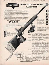 1962 Print Ad of Anschutz Model 1413 Super Match Target Rifle