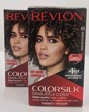 Lot of 2 Revlon Colorsilk Hair Color 43 Medium Golden Brown NEW 