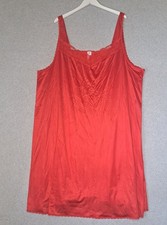 Vintage Antron iii Nylon Nightgown Lingerie Babydoll Red Sleeveless Gown