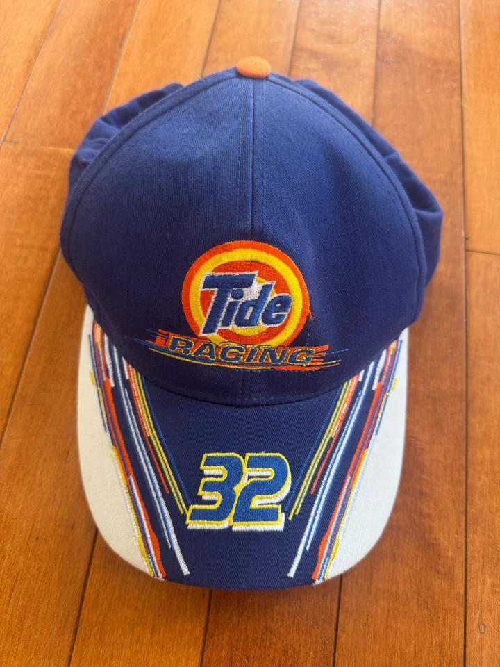 Винтажный NASCAR прилив шляпа лот - синий гонки #32 Downy + оранжевый Рики Радд Телец - Изображение 2 из 4