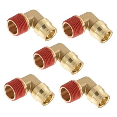 5PCS 1/2'' Tube OD x 1/2'' NPT 1/2'' OD x 1/2'' NPT Quick Push 90° Elbows-5PCS