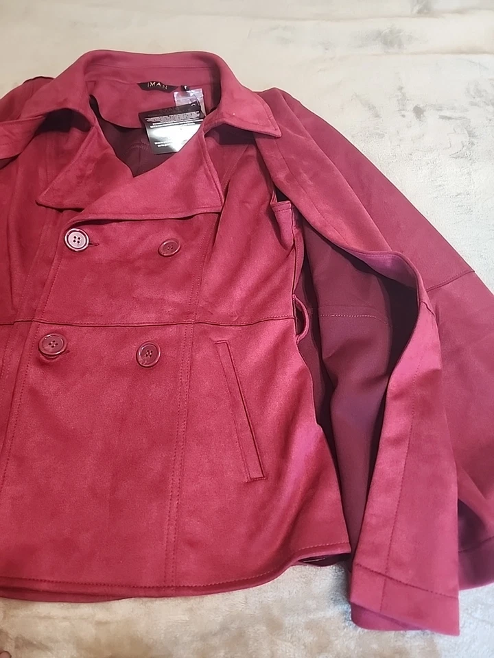 Novas etiquetas IMAN 2 peças capa removível conversível tamanho S colete jaqueta dinheiro CRANBERRY - Imagem 4 de 4