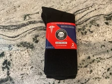 Brooklyn Socks Diabetic 2 Pack Fit Shoe Size 9-12 Black Over Calf