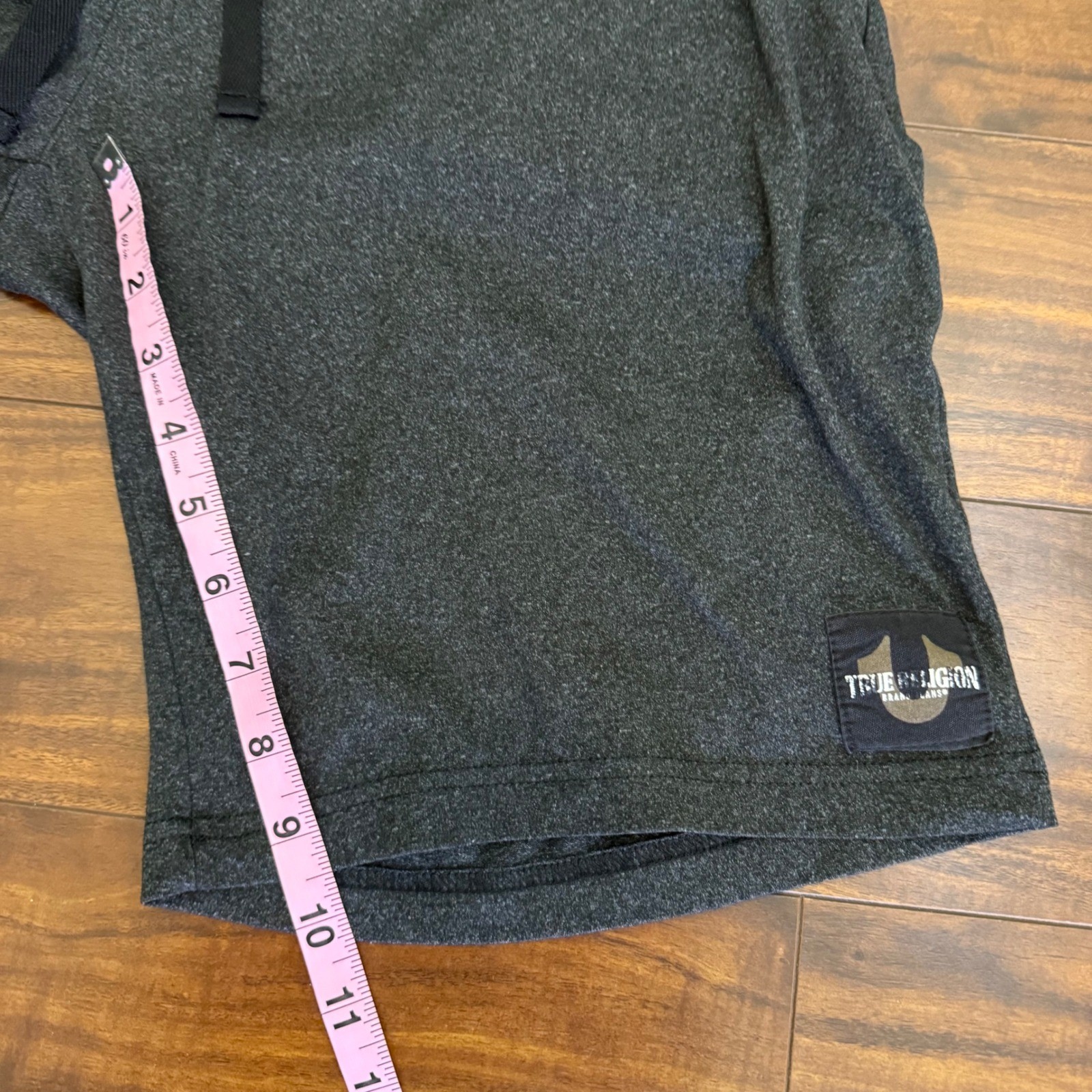 True Religion Men Athletic Shorts Black Heather Drawstring Waist Size M 32/34 thumbnail 10