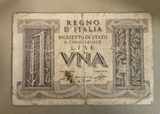 1939 Italy 1 Lira Note