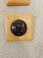 Switch to Wood 1-Gang 2-Way Bakelite Switch In Oak Finish