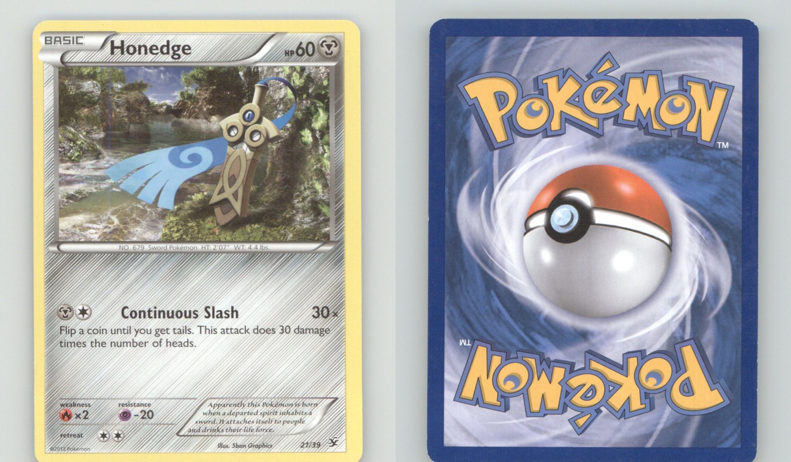 HONEDGE 21/39 KALOS STARTER SET POKEMON LIGHTLY PLAYED