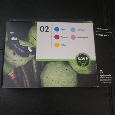 HP 02 FIVE COLOR COMBO INK CARTRIDGE CC604FN *Open Box/contents sealed DEC 2016
