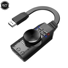 Black USB External Sound Card Virtual 7.1 Channel Adapter Plug For PC Laptop PS5