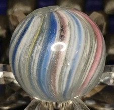 .47" ANTIQUE GERMAN MARBLES RARE HTF MULTICOLOR ONIONSKIN NM