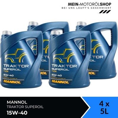 Mannol Traktor Superoil 15W-40 7406 API SG/CD Motoröl 4x5 Liter = 20 Liter