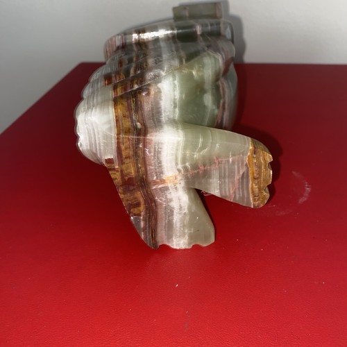 Large Carved Onyx Marble Stone Owl 6” Ornament Figurine - Picture 7 of 7