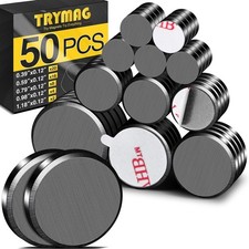 Small Magnets for Crafts with Adhesive Backing, 5 Different Size, 50Pcs Stron...