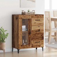 Sideboard Altholz Rustikal 69,5X34X90 Cm Verbundholz Mit Eisenbeinen