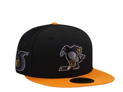 NEW ERA 59FIFTY 7 3/4 PITTSBURGH PENGUINS 25TH ANN.. METALLIC BLACK TWO TONE HAT