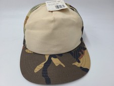 Vintage Blank Plain Camo Mesh Trucker Snapback Hat Cap Hunt Fish Men Beige Brown
