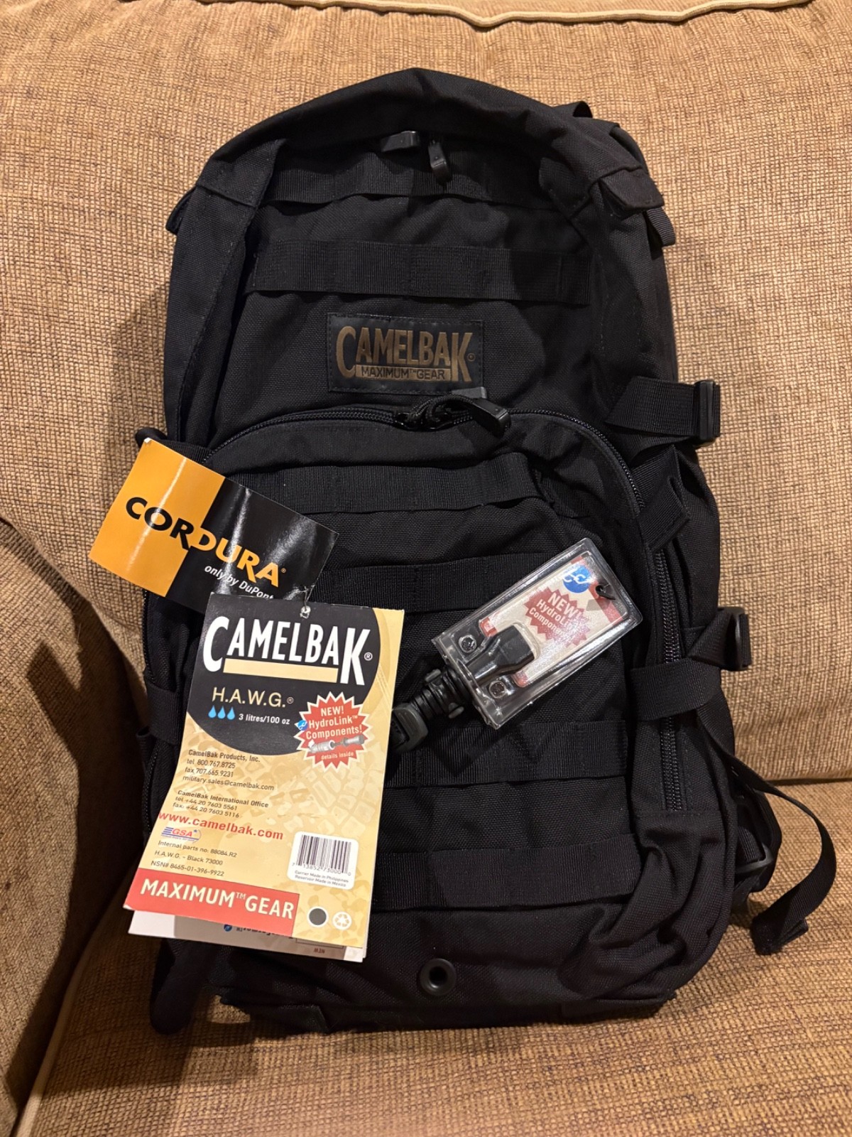 Camelbak H.A.W.G Mil Spec Black Hydration Backpack w/100 oz 3Liter Bladder