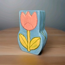 Tulip Vase Hand Painted Ceramic Easter Spring...