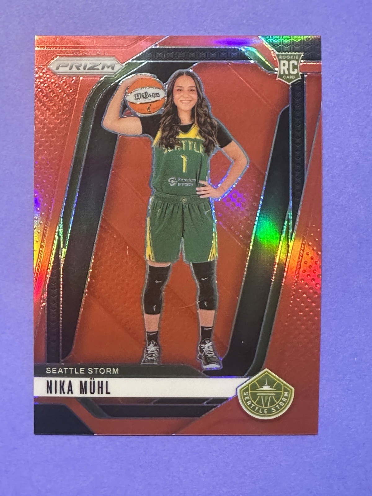 2024 Panini Prizm WNBA Red Prizm /299 Nika Muhl #146 Rookie RC Seattle Storm