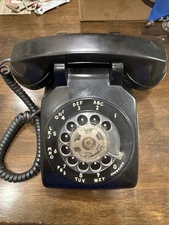 VTG  AT&T  Bell System Rotary Desk Telephone Black #500DM-TESTED