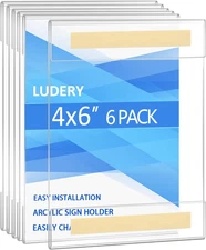 Acrylic Sign Holder 4X6, Sign Holder Wall Mount Door Sign Memo Holder,Clear Wall