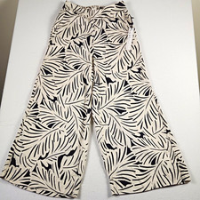 Nicole Miller New York Women s Wide-Leg White Tropical Pants S
