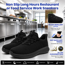 Non Slip Work Shoes Men Slip On Restaurant Chef Kitchen Food Service Sneakers
