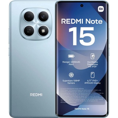 Xiaomi REDMI Note 15 128 GB Glacier Blue Dual SIM Smartphone Handy Mobiltelefon