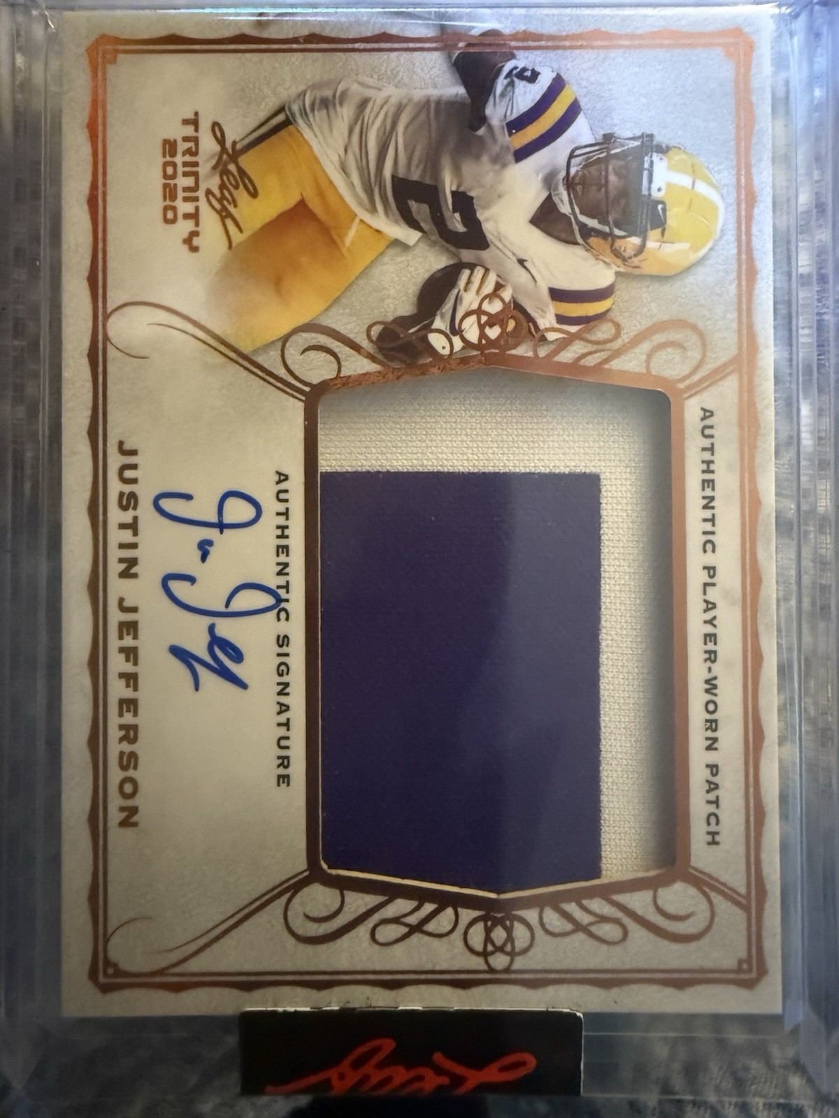 Justin Jefferson Leaf Trinity Patch Auto #PAJJ3 Base