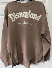    Disney Disneyland Crewneck Pullover Sweatshirt Mocha Adult Size Medium NWT