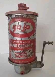Vtg Gojo Hand Soap Dispenser Extra Heavy Duty 1970s W/Empty Can Shop Man Cave