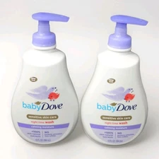 Baby Dove 2pc Lot Sensitive Skin Care Night Time Wash Calming Moisture 13oz (x2)
