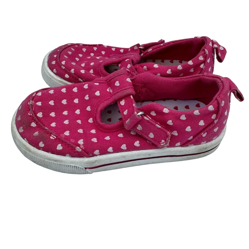 Garanimals Bebé Niño Niñas Rosa Blanco Corazón Lona Punta Redonda Zapatos para Caminar 6 Foto 2 de 4