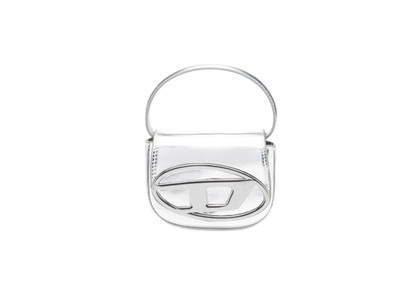 Diesel 1DR Mini Bag In Mirrored Leather Silver Logo Shoulder Bag New