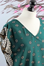 Vero Moda Green Floral Kaftan Tunic size UK 12 Boho Hippie Wedding Festival