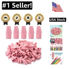 120 Pack Pink Pencil Toppers - Rubber Erasers for School  Office Use