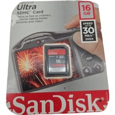 SanDisk Ultra 16GB SDHC Card Memory Card Speed Class 10 30MB/s 200X Full HD