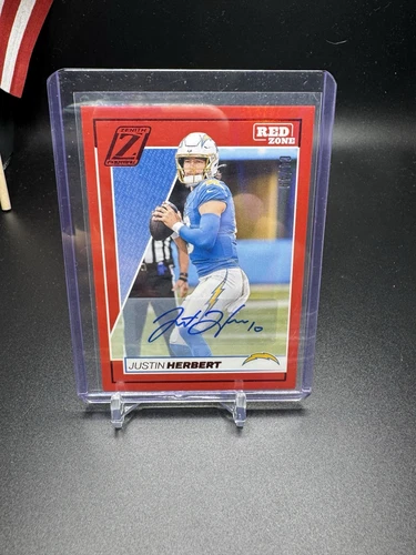 2024 Panini Zenith - Justin Herbert #54 Red Zone Auto  04/49 - LA CHARGERS
