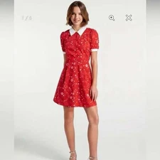 ModCloth NWT One Sweet Day Vintage Inspired Shirtdress - size 8-Red
