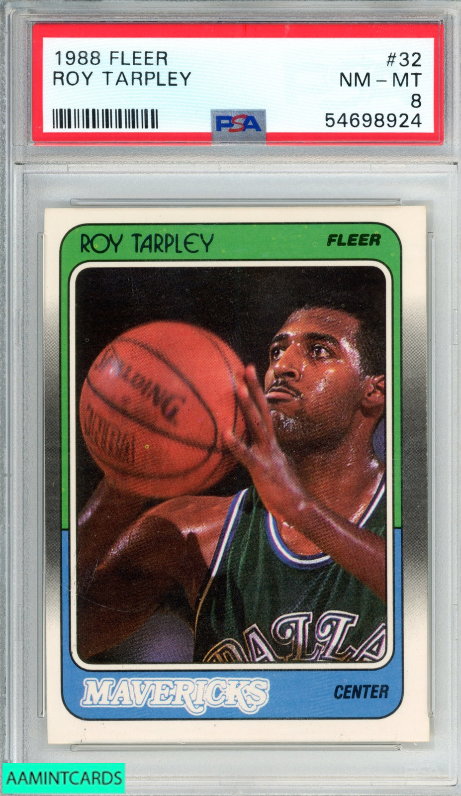 1988 FLEER ROY TARPLEY #32 DALLAS MAVERICKS PSA 8 NM-MT