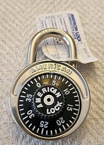 Vintage American Lock Padlock Lock ~ Rotary Combination ~ School Gym Key Option