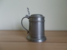 Alter Bier Bierkrug belgischer Zinnkrug Les Potstainiers Hutois H&ouml;he ca. 16 cm