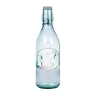 Amici Home Vintage Milk Glass Bottle, Embossed Cow Design- 34 Oz