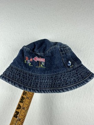 Oshkosh B'Gosh Vintage 90s Floral Denim Hat Size 12-24M