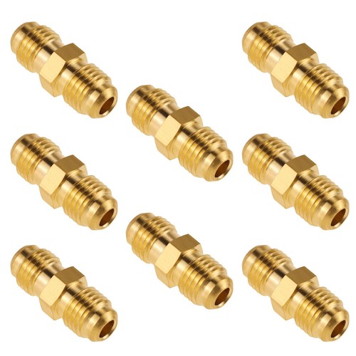8 Pack 1/4 Inch Male Flare Union Brass Tube Fitting Gas Adapter