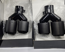 2-pack Carbon Fiber Dual Exhaust Tips 2.5 Inlet To 3.5 Outlet Universal Tailp