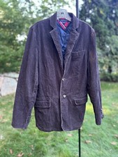 Tommy Hilfiger Men  s Brown Corduroy Blazer Sport Coat Size 38 Classic 2-Button