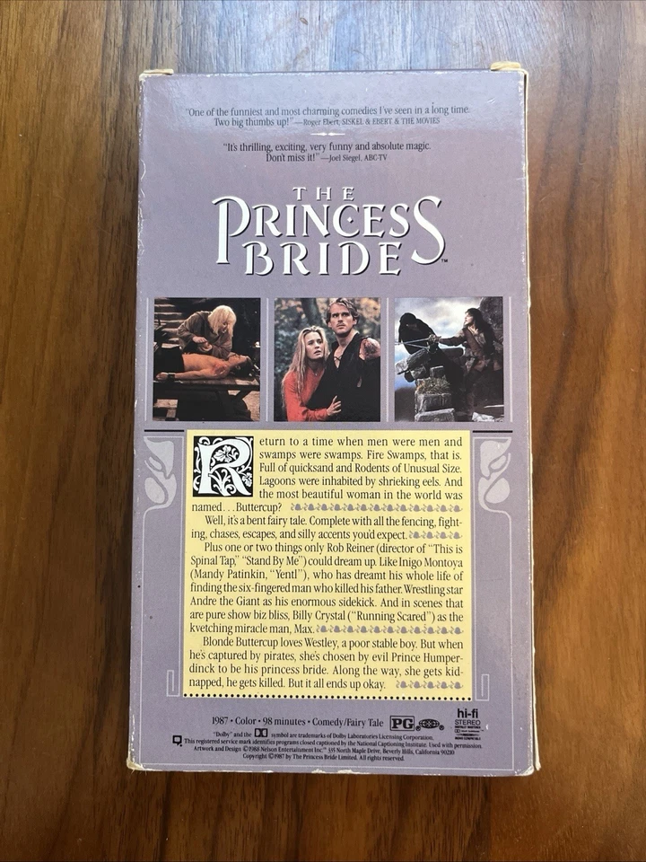 Vintage 1987 The Princess Bride VHS Nelson Entertainment TESTED - Image 2 of 3