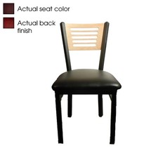 Oak Street Mfg 5Line Mahogany Wood Back Chair w/Wine Vinyl Seat