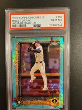 2025 Topps Chrome Logofractor Edition Brice Turang #109 Aqua Refractor - Pop 1